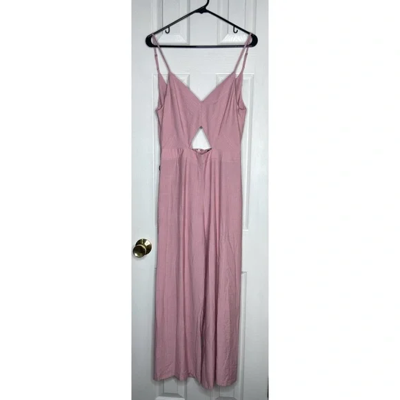 Lulu’s Imagine That Mauve Pink Tie-Back Cutout Culotte Jumpsuit Size Medium - Picture 2 of 7